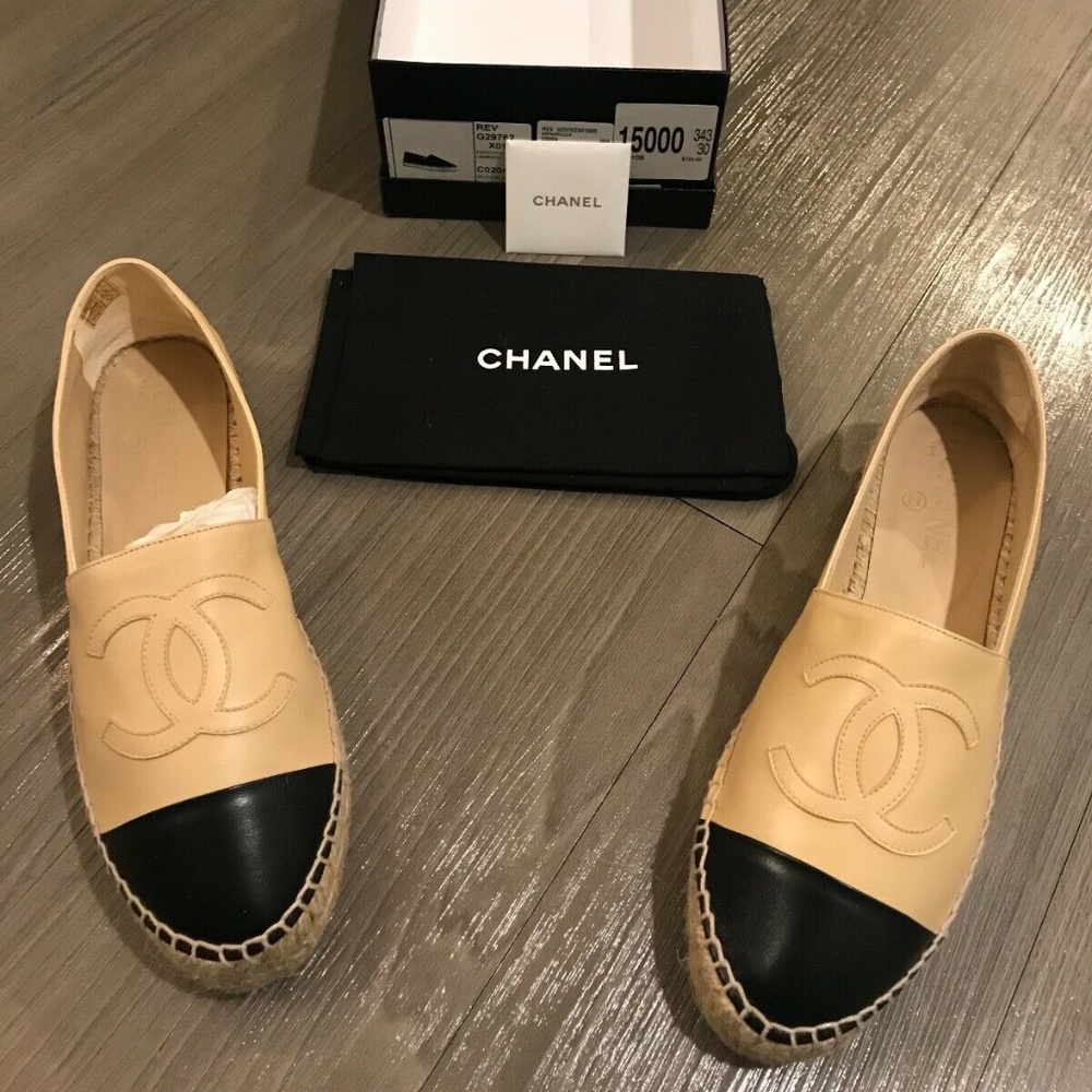 Authentic Chanel Lambskin Espadrilles. *BRAND NEW